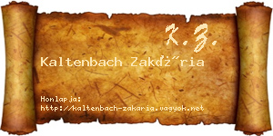 Kaltenbach Zakária névjegykártya